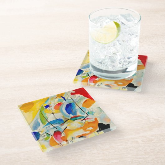 Kandinsky Sea Battle 1913 Glazen Onderzetter (Schuin)