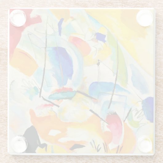 Kandinsky Sea Battle 1913 Glazen Onderzetter (Achterkant)