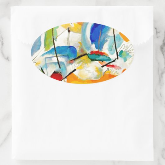 Kandinsky Sea Battle 1913 Ovale Sticker (Tas)