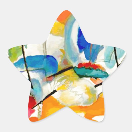 Kandinsky Sea Battle 1913 Ster Sticker (Voorkant)
