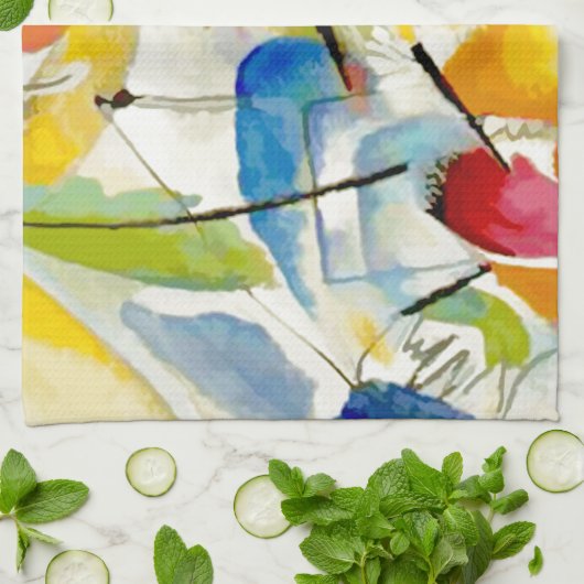 Kandinsky Sea Battle 1913 Theedoek (Gevouwen)