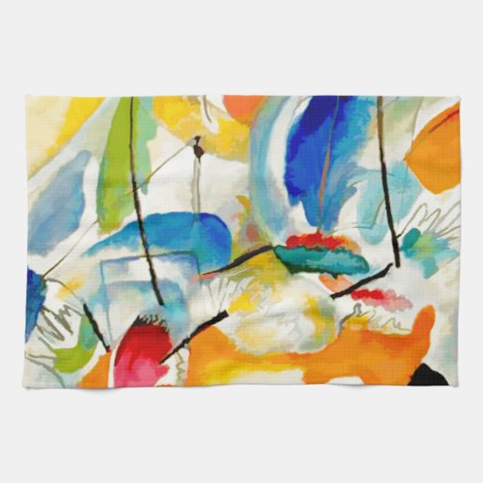 Kandinsky Sea Battle 1913 Theedoek (Horizontaal)