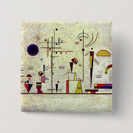 Kandinsky - Serious-Fun, abstracte kunst, Vierkante Button 5,1 Cm (Voorkant)