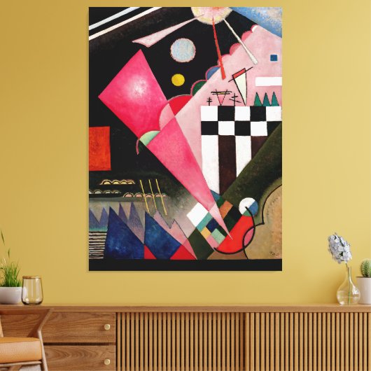 KANDINSKY - SHARP CALM PINK (Scherp rustig Roze) - Canvas Afdruk (Insitu (Woonkamer))