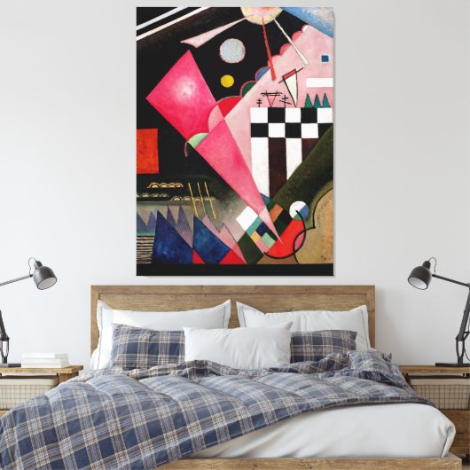 KANDINSKY - SHARP CALM PINK (Scherp rustig Roze) - Canvas Afdruk (Insitu (Slaapkamer))