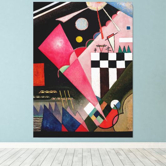 KANDINSKY - SHARP CALM PINK (Scherp rustig Roze) - Canvas Afdruk (Insitu (Houten vloer))