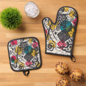Kandinsky Small Worlds V Abstract Classic Ovenwant & Pannenlap Set (Top down)