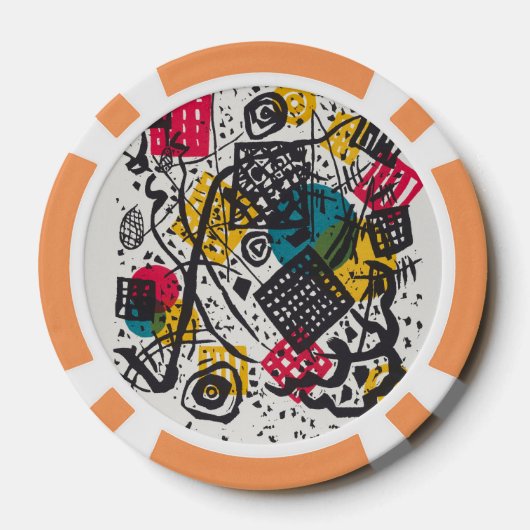 Kandinsky Small Worlds V Abstract Classic Poker Chips (Achterkant)
