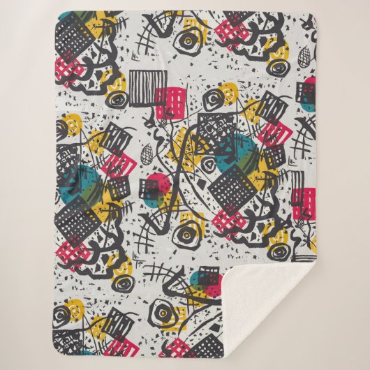Kandinsky Small Worlds V Abstract Classic Sherpa Deken (Voorkant)