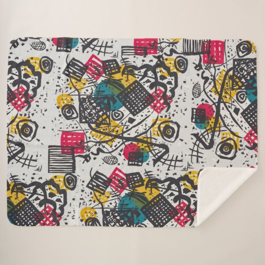 Kandinsky Small Worlds V Abstract Classic Sherpa Deken (Voorkant (horizontaal))