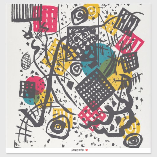 Kandinsky Small Worlds V Abstract Classic Sticker (Vel)