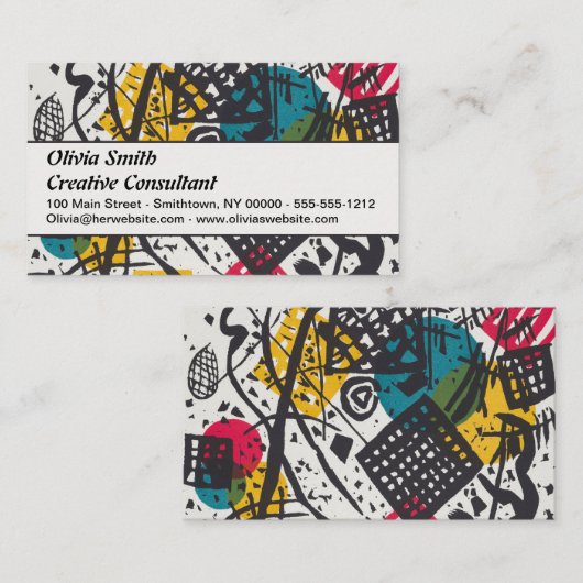 Kandinsky Small Worlds V Abstract Classic Visitekaartje (Voorkant / Achterkant)