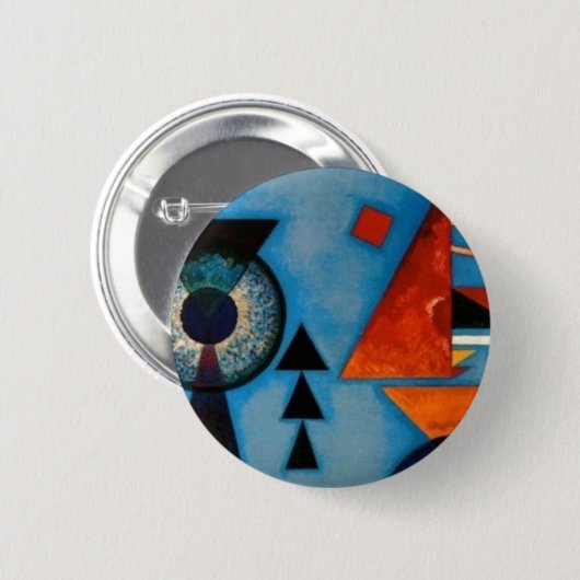 Kandinsky Soft Hard Abstract Ronde Button 5,7 Cm (Voorkant /achterkant)