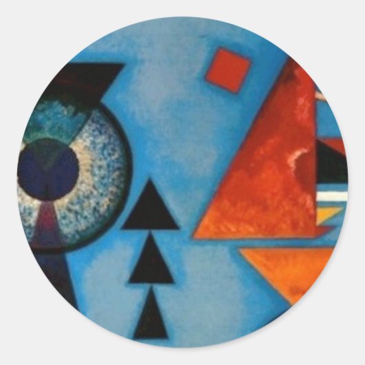 Kandinsky Soft Hard Abstract Ronde Sticker (Voorkant)
