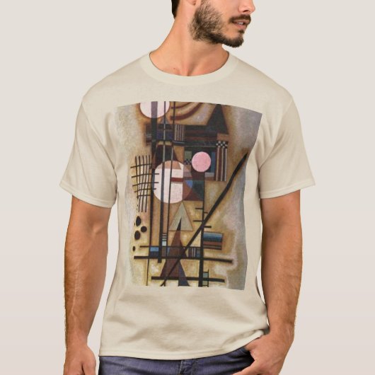 Kandinsky Softed Construction Abstract Art Sand T-shirt (Voorkant)