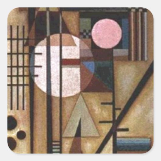 Kandinsky Softed Construction Vierkante Sticker (Voorkant)