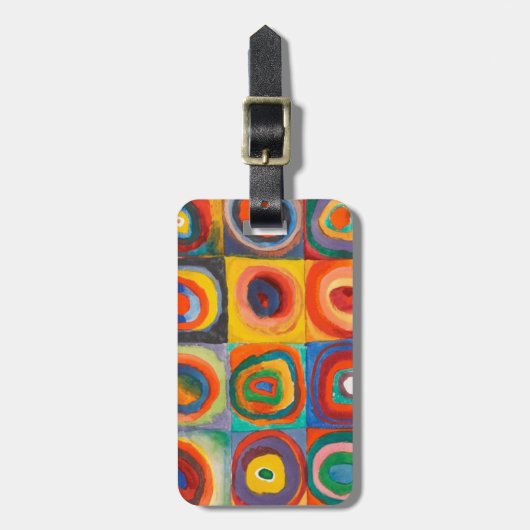 Kandinsky Squares Concentric Circles Bagagelabel (Voorkant verticaal)