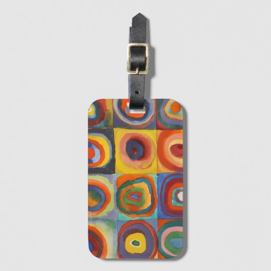 Kandinsky Squares Concentric Circles Bagagelabel (Voorkant (verticaal))