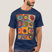 Kandinsky Squares Concentric Circles Blue T-shirt (Voorkant)