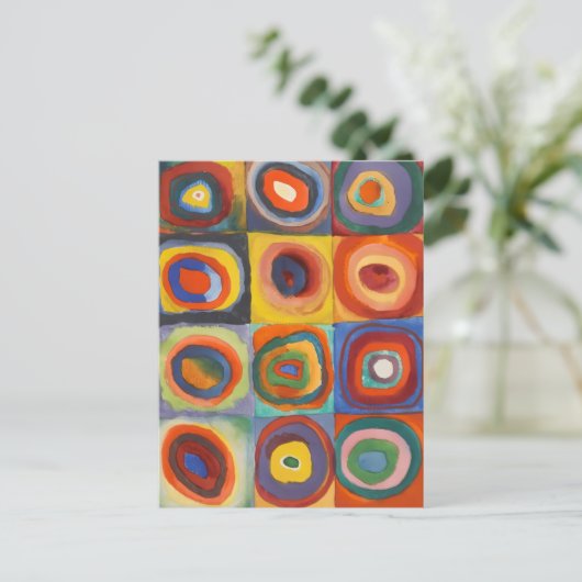 Kandinsky Squares Concentric Circles Briefkaart (Staand voorkant)