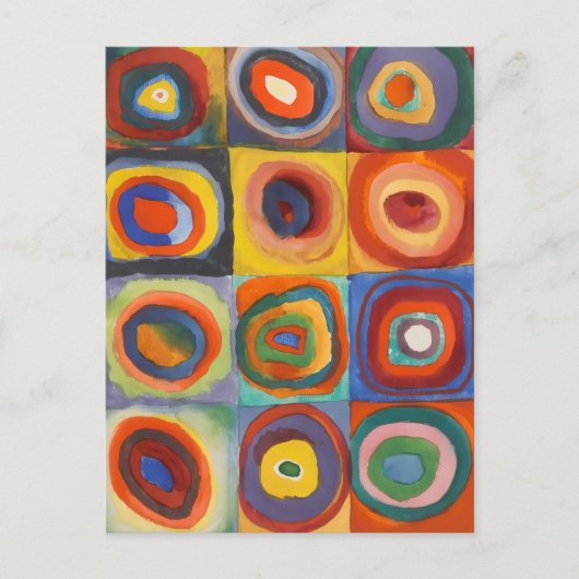 Kandinsky Squares Concentric Circles Briefkaart (Voorkant)