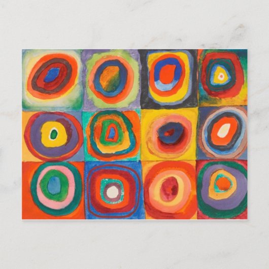 Kandinsky Squares Concentric Circles Briefkaart (Voorkant)