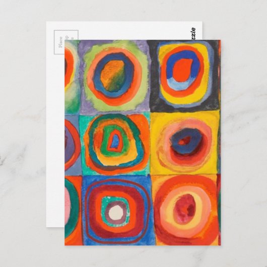 Kandinsky Squares Concentric Circles Briefkaart (Voorkant / Achterkant)