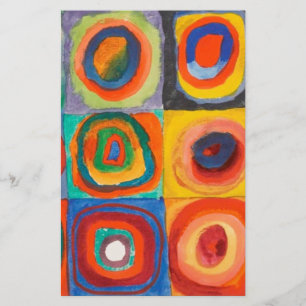 Kandinsky Squares Concentric Circles Briefpapier