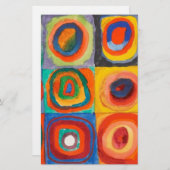 Kandinsky Squares Concentric Circles Briefpapier (Voorkant / Achterkant)