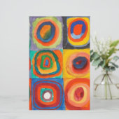Kandinsky Squares Concentric Circles Briefpapier (Staand voorkant)