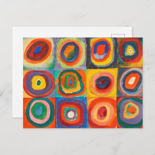 Kandinsky Squares Concentric Circles Feestdagenkaart (Voorkant / Achterkant)