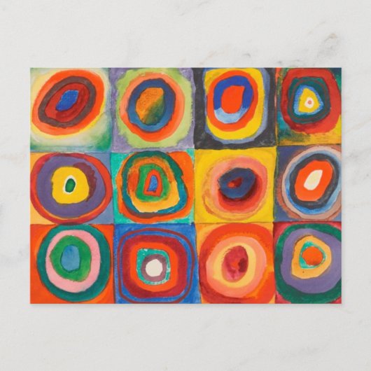 Kandinsky Squares Concentric Circles Feestdagenkaart (Voorkant)