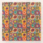Kandinsky Squares Concentric Circles Glazen Onderzetter (Voorkant)
