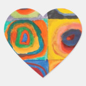 Kandinsky Squares Concentric Circles Hart Sticker (Voorkant)