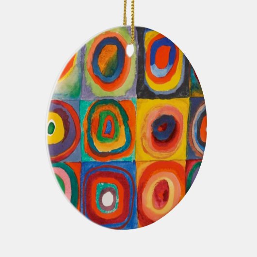 Kandinsky Squares Concentric Circles Keramisch Ornament (Rechts)
