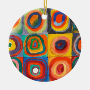 Kandinsky Squares Concentric Circles Keramisch Ornament