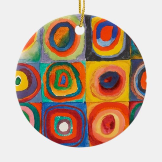 Kandinsky Squares Concentric Circles Keramisch Ornament (Voorkant)