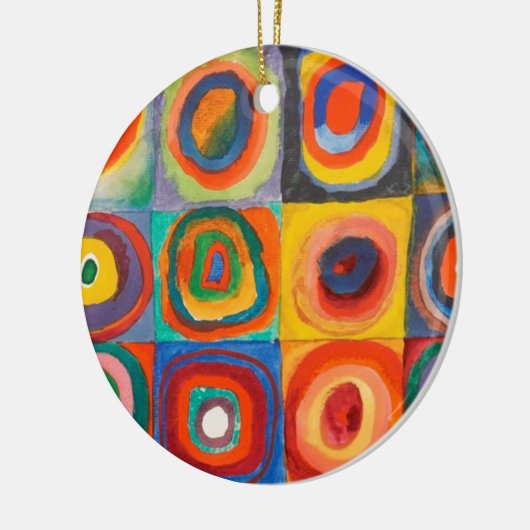 Kandinsky Squares Concentric Circles Keramisch Ornament (Links)