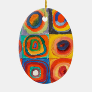 Kandinsky Squares Concentric Circles Keramisch Ornament