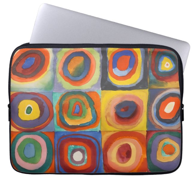 Kandinsky Squares Concentric Circles Laptop Sleeve (Voorkant)