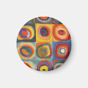 Kandinsky Squares Concentric Circles Magneet