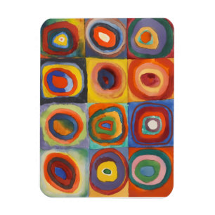 Kandinsky Squares Concentric Circles Magneet