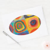 Kandinsky Squares Concentric Circles Ovale Sticker (Envelop)