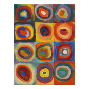 Kandinsky Squares Concentric Circles Perfect Poster