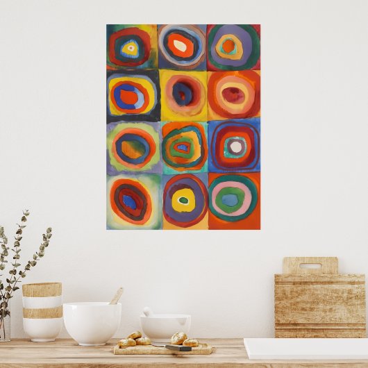 Kandinsky Squares Concentric Circles Poster (Keuken)