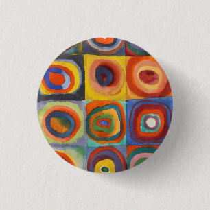 Kandinsky Squares Concentric Circles Ronde Button 3,2 Cm
