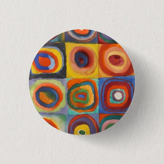 Kandinsky Squares Concentric Circles Ronde Button 3,2 Cm (Voorkant)
