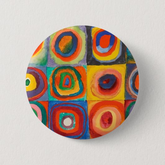 Kandinsky Squares Concentric Circles Ronde Button 5,7 Cm (Voorkant)
