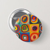 Kandinsky Squares Concentric Circles Ronde Button 5,7 Cm (Voorkant /achterkant)