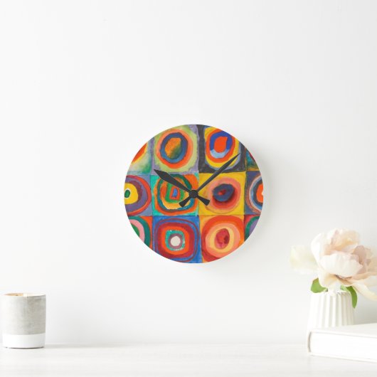 Kandinsky Squares Concentric Circles Ronde Klok (Huis)